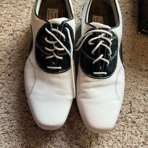 Womans White and Blueish Golf Shoes